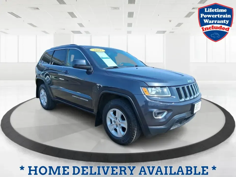 2015 Jeep Grand Cherokee Laredo (1C4RJFAG4FC) with an 3.6L V-6 DOHC engine, 8-Speed Automatic transmission, located at 1230 East Main St, Xenia, OH, 45385, (937) 908-9800, 39.688026, -83.910172 - Weekend getaways to Hocking Hills, confident winter drives to work, and comfortable family errands around town all get easier in a capable SUV like this 2015 Jeep Grand Cherokee Laredo 4WD. Finished in Maximum Steel Metallic Clearcoat, this Grand Cherokee blends rugged Jeep attitude with everyday co - Photo#0