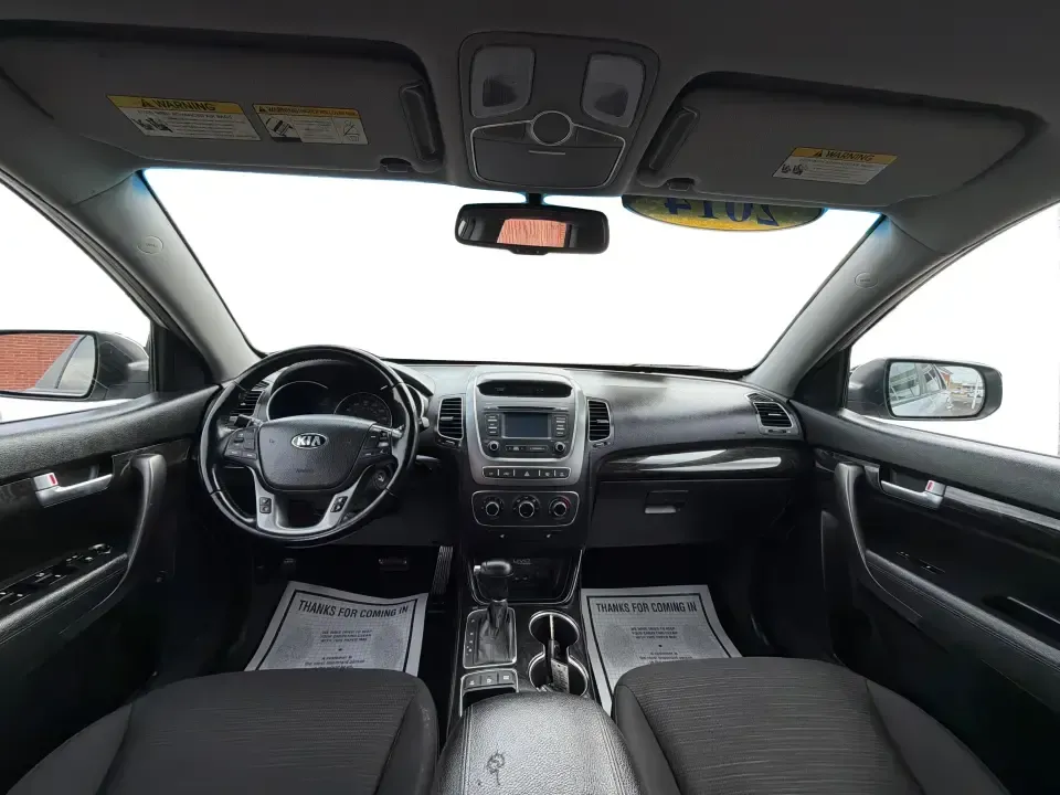 2014 Kia Sorento LX V6 (5XYKTDA74EG) with an Lambda II 3.3L V-6 gasoline direct injection engine, 6-Speed Automatic transmission, located at 8750 N County Rd 25A, Piqua, OH, 45356, (937) 908-9800, 40.164391, -84.232513 - Picture your next Ohio weekend: the kids loaded up for a day at Johnston Farm and Indian Agency, groceries stowed for the week, and enough power on tap to handle I75 merges without breaking a sweat. This 2014 Kia Sorento LX V6 in Bright Silver is the kind of do-it-all SUV that fits real life in Pi - Photo#20