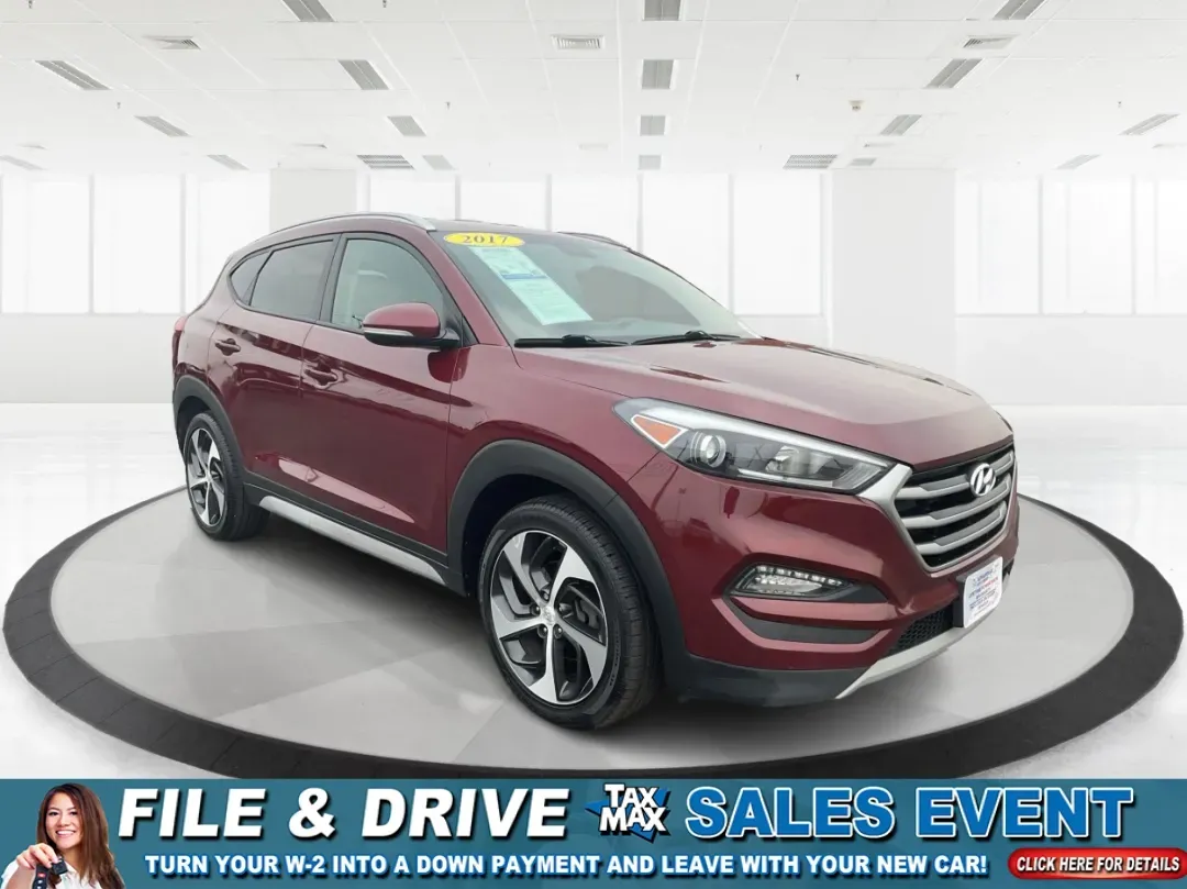 2017 Hyundai Tucson Sport (KM8J3CA29HU) with an 1.6L I-4 gasoline direct injection engine, located at 1951 S Dayton Lakeview Rd., New Carlisle, OH, 45344, (937) 908-9800, 39.890999, -84.050255 - **Discover Adventure in the 2017 Hyundai Tucson: Your Ideal SUV for Every Journey!**<br /> <br /> Are you ready to elevate your driving experience? The 2017 Hyundai Tucson in striking Ruby Wine is here, tailored for those who crave versatility and reliability in their daily adventures. Whether you'r - Photo#0