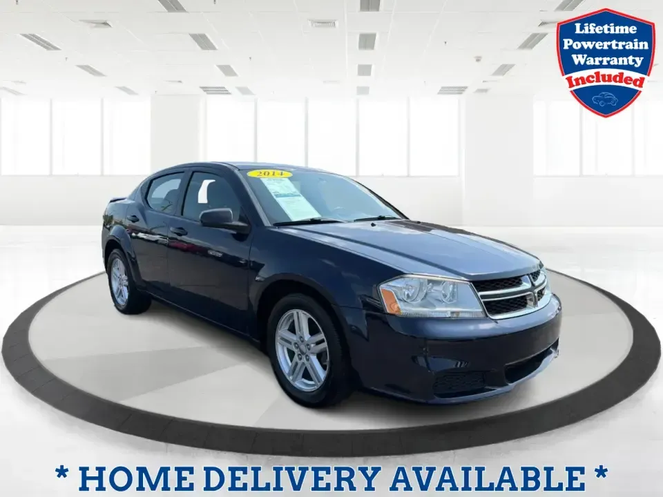 2014 Dodge Avenger SE (1C3CDZAG6EN) with an 3.6L V6 DOHC 24V FFV engine, 6-Speed Automatic transmission, located at 401 Woodman Dr, Riverside, OH, 45431, (937) 908-9800, 39.760899, -84.123421 - Need a comfortable, budget-friendly sedan that can handle the daily grind from Riverside to Downtown Dayton, quick school drop-offs, and the occasional weekend escape to Carillon Historical Park or a lap around the National Museum of the U.S. Air Force? This 2014 Dodge Avenger SE in eye-catching Tru- Photo#0