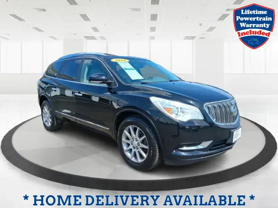 2016 Buick Enclave Leather (5GAKVBKD1GJ) with an 3.6L V-6 gasoline direct injection engine, 6-Speed Automatic Overdrive transmission, located at 1184 Kauffman Ave, Fairborn, OH, 45324, (937) 908-9800, 39.807072, -84.030914 - Weekend road trips to Yellow Springs, daily school runs across Fairborn, or a comfortable commute down I675 toward Dayton-this 2016 Buick Enclave Leather is built for real life when you need space, confidence, and premium comfort without the premium price. Finished in Ebony Twilight Metallic, this f - Photo#0