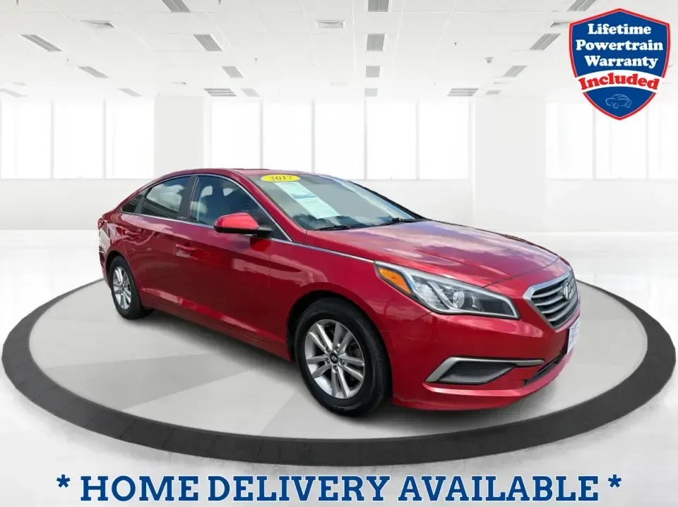 2017 Hyundai Sonata SE (5NPE24AF8HH) with an 2.4L L4 DOHC 16V engine, 7-Speed Automatic transmission, located at 8750 N County Rd 25A, Piqua, OH, 45356, (937) 908-9800, 40.164391, -84.232513 - Ready for a dependable commuter that still looks sharp pulling into work, school pickup, or a weekend dinner in town? This Scarlet Red 2017 Hyundai Sonata SE is a practical, comfortable sedan that fits real-life schedules in Piqua, Ohio-whether you're cruising up N County Rd 25A, heading toward I75 - Photo#0