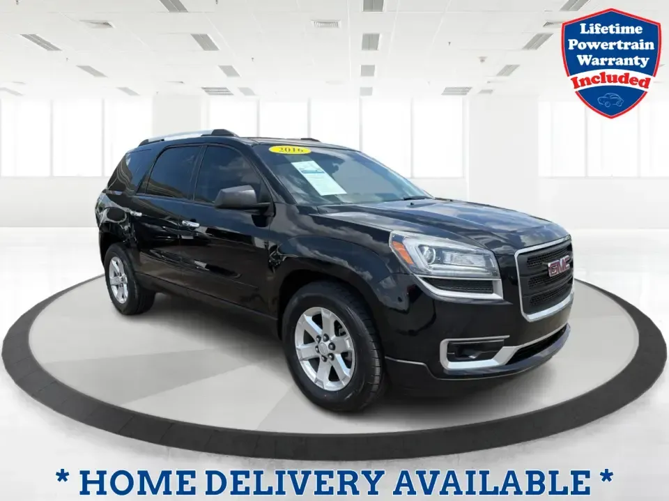 2016 GMC Acadia SLE-2 (1GKKVPKD1GJ) with an 3.6L V-6 gasoline direct injection engine, 6A transmission, located at 401 Woodman Dr, Riverside, OH, 45431, (937) 908-9800, 39.760899, -84.123421 - Need one SUV that can handle school drop-offs, long commutes, and weekend getaways to the MetroParks without feeling cramped? This 2016 GMC Acadia SLE-2 in Ebony Twilight Metallic is a smart fit for busy families and active drivers who want three-row flexibility, confident traction, and everyday com - Photo#0