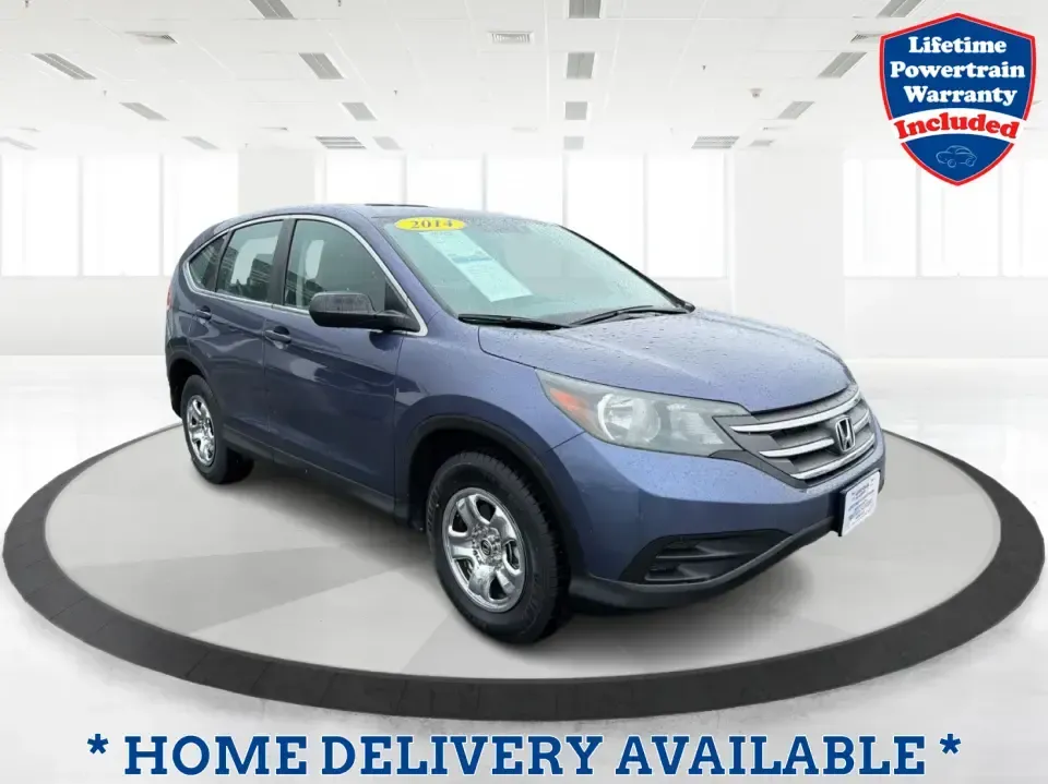 2014 Honda CR-V LX (2HKRM4H30EH) with an 2.4L I-4 DOHC engine, 5-Speed Automatic transmission, located at 401 Woodman Dr, Riverside, OH, 45431, (937) 908-9800, 39.760899, -84.123421 - Picture your next weekend: a quick run down Woodman Dr for errands, a family day at Riverscape MetroPark, or an easy I675 commute with room for groceries, strollers, and sports gear. This 2014 Honda CRV LX in Twilight Blue Metallic is the kind of practical SUV that fits real life in Riverside, Ohio- - Photo#0