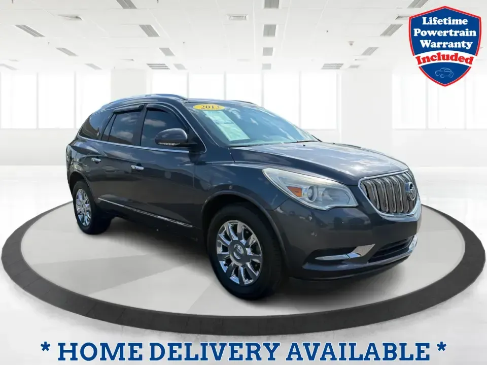 2013 Buick Enclave Leather (5GAKRCKD0DJ) with an 3.6L V-6 gasoline direct injection engine, 6-Speed Automatic Overdrive transmission, located at 1230 East Main St, Xenia, OH, 45385, (937) 908-9800, 39.688026, -83.910172 - Pack the kids for school drop-offs in the morning, load up for a weekend at the National Museum of the U.S. Air Force, or cruise I75 with friends headed toward downtown Dayton-this 2013 Buick Enclave Leather is built for real-life comfort with a premium feel. Finished in Atlantis Blue Metallic and d - Photo#0