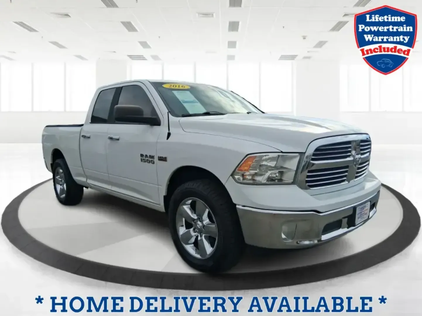 2016 Ram 1500 Big Horn (1C6RR7GTXGS) with an 5.7L V8 OHV 16V engine, 6A transmission, located at 4508 South Dixie Dr, Moraine, OH, 45439, (937) 908-9800, 39.689976, -84.218452 - Need a truck that can handle weekday work, weekend towing, and family errands without feeling like a stripped-down fleet vehicle? This 2016 Ram 1500 Big Horn Quad Cab in Bright White Clearcoat is built for real life in Moraine-whether you're hauling gear down South Dixie Drive, heading toward I-75 f- Photo#0