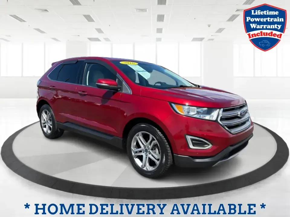 2016 Ford Edge Titanium (2FMPK3K93GB) with an 2.0L L4 DOHC 16V engine, 6A transmission, located at 880 E. National Road, Vandalia, OH, 45377, (937) 908-9800, 39.891918, -84.183594 - Picture your next road trip weekend: a comfortable SUV that can handle the daily school run, the long commute up I75, and a quick escape to the National Museum of the U.S. Air Force-without feeling like you're roughing it. This 2016 Ford Edge Titanium is built for real life in Vandalia, OH: roomy, c- Photo#0