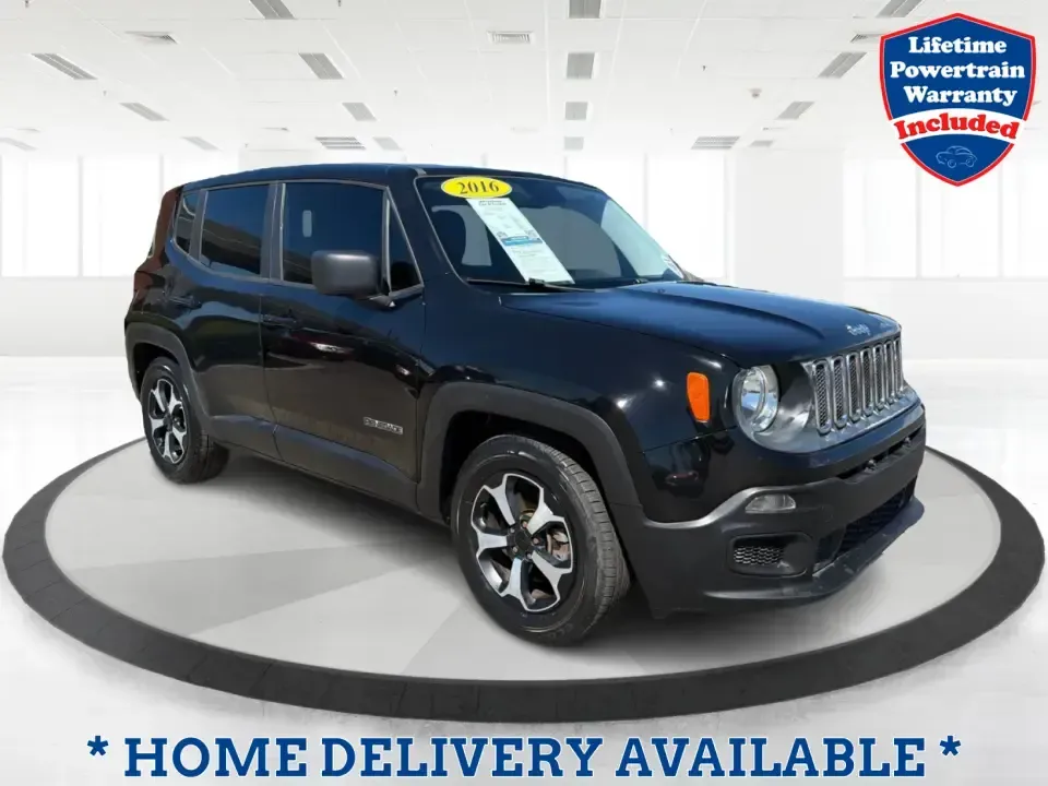 2016 Jeep Renegade Sport (ZACCJAAT2GP) with an 2.4L L4 DOHC 16V engine, 6M transmission, located at 1951 S Dayton Lakeview Rd., New Carlisle, OH, 45344, (937) 908-9800, 39.890999, -84.050255 - Need a practical crossover that can handle the daily commute to Dayton, quick school runs, and spontaneous weekend escapes to Buck Creek State Park? This 2016 Jeep Renegade Sport in Black is built for real-life Ohio driving-easy to park downtown, confident on I70 and Route 235, and versatile enough- Photo#0