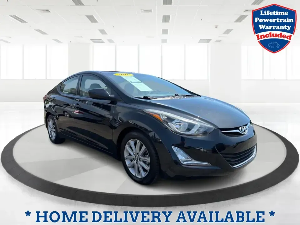 2016 Hyundai Elantra Limited (5NPDH4AE8GH) with an 1.8L L4 DOHC 16V engine, 6-Speed Automatic transmission, located at 4508 South Dixie Dr, Moraine, OH, 45439, (937) 908-9800, 39.689976, -84.218452 - Picture an easy weekday routine: a comfortable, fuel-sipping sedan for the commute down South Dixie Drive, quick school drop-offs, and a smooth Friday escape to Carillon Historical Park or a Dayton Dragons game. This **2016 Hyundai Elantra Limited** in **Phantom Black** is the kind of practical, pol- Photo#0