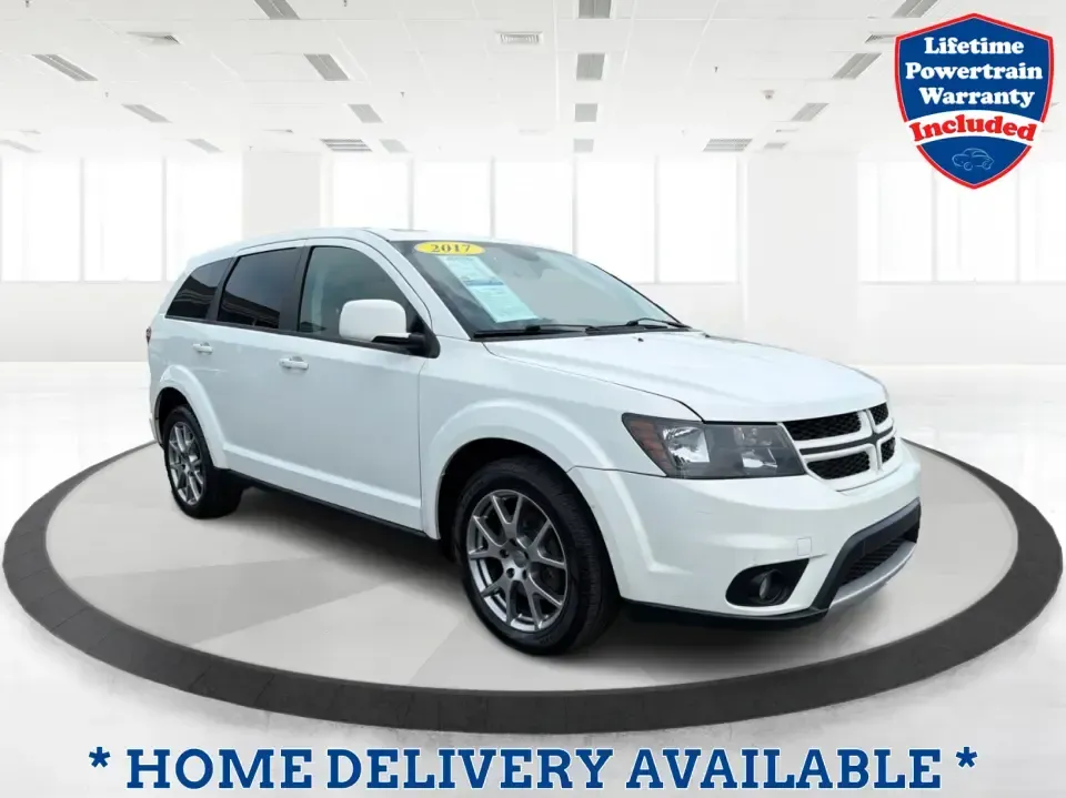 2017 Dodge Journey GT AWD (3C4PDDEG8HT) with an 3.6L V6 DOHC 24V engine, 6A transmission, located at 1951 S Dayton Lakeview Rd., New Carlisle, OH, 45344, (937) 908-9800, 39.890999, -84.050255 - Need one SUV that can handle school drop-offs, I-70 commutes, and spontaneous weekend getaways to Buck Creek State Park-without feeling cramped or underpowered? This 2017 Dodge Journey GT AWD in standout Vice White is built for real life in the Miami Valley, with three rows for up to 7 passengers, c- Photo#0