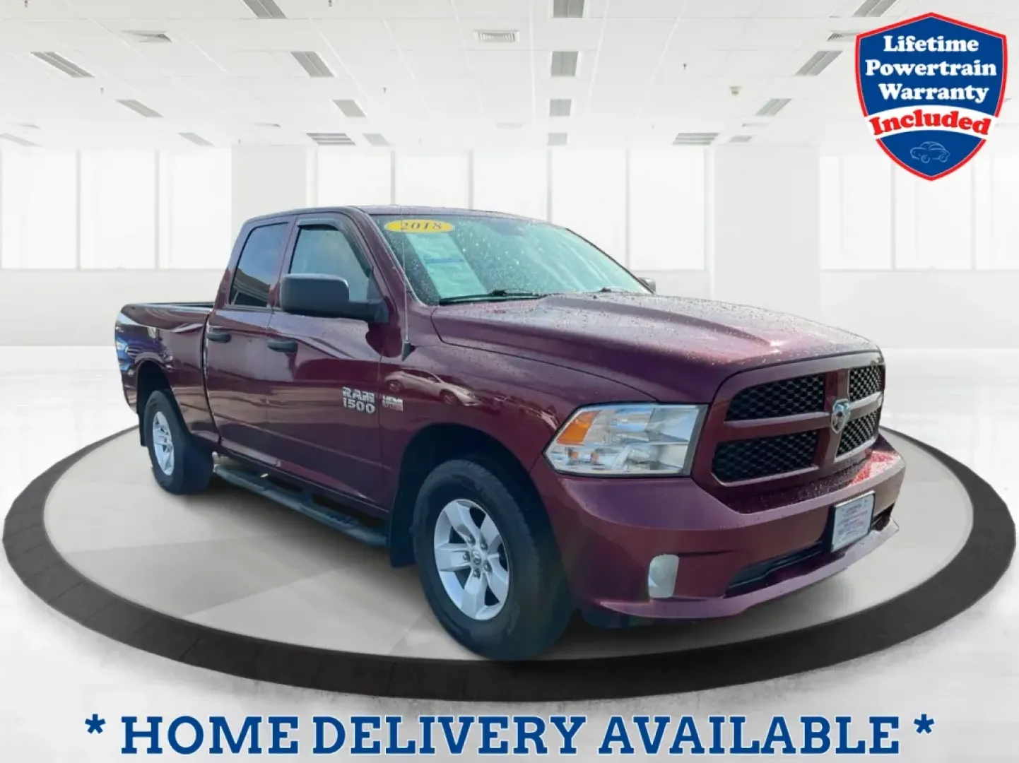 2018 Ram 1500 Express Quad Cab 4x4 6'4 Box (1C6RR7FT8JS) with an Other engine, located at 1230 East Main St, Xenia, OH, 45385, (937) 908-9800, 39.688026, -83.910172 - Are you ready to elevate your adventures and tackle any terrain with confidence? The 2018 Ram 1500 Express Quad Cab 4x4 is the ultimate truck for weekend warriors and daily commuters alike, offering the perfect blend of power, versatility, and style. With a striking Delmonico Red Pearlcoat exterior - Photo#0