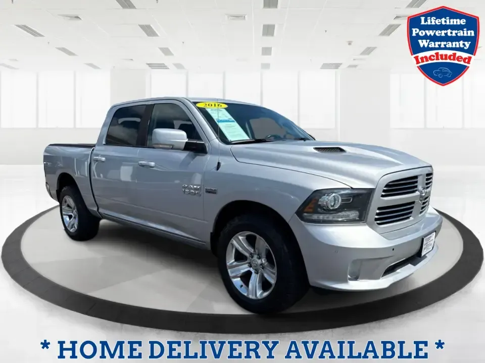 2016 Ram 1500 Sport Crew Cab SWB 4WD (1C6RR7MT4GS) with an 5.7L V8 OHV 16V engine, 6A transmission, located at 880 E. National Road, Vandalia, OH, 45377, (937) 908-9800, 39.891918, -84.183594 - Need a truck that can handle weekday work, weekend towing, and spur-of-the-moment road trips without feeling like a chore to drive? This **2016 Ram 1500 Sport Crew Cab SWB 4WD** is built for the Vandalia lifestyle-whether you're hauling gear up **I75**, running errands along **E. National Road**, or- Photo#0