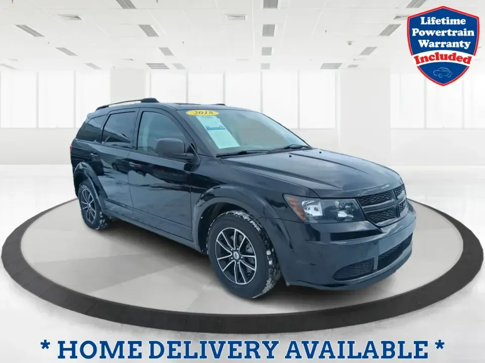 2018 Dodge Journey SE (3C4PDCAB9JT) with an Tigershark MultiAir 2.4L I-4 DOHC engine, 4A transmission, located at 880 E. National Road, Vandalia, OH, 45377, (937) 908-9800, 39.891918, -84.183594 - Need a practical SUV that can handle school drop-offs, grocery runs, and weekend trips up I75 without blowing your budget? This 2018 Dodge Journey SE in Pitch Black Clearcoat is built for real life in West Central Ohio-roomy enough for growing families, comfortable for long commutes, and flexible fo - Photo#0