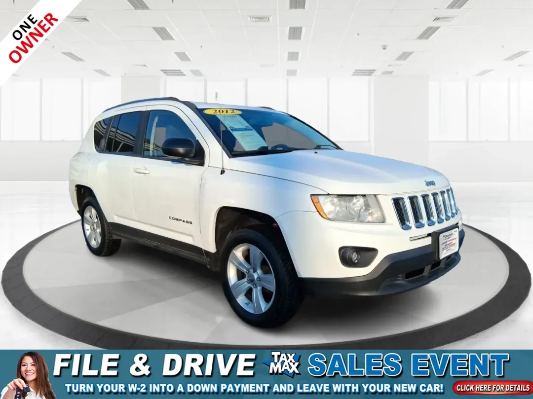 2012 Jeep Compass Latitude (1C4NJDEB4CD) with an 2.4L I-4 DOHC engine, Continuously Variable Transmission transmission, located at 8750 N County Rd 25A, Piqua, OH, 45356, (937) 908-9800, 40.164391, -84.232513 - Need a do-it-all SUV that fits real life in West Central Ohio-school drop-offs, long commutes up I75, and spontaneous weekend escapes to the trails around Johnston Farm and Indian Agency? This 2012 Jeep Compass Latitude 4WD in Bright White Clearcoat is built for that everyday adventure lifestyle, - Photo#0