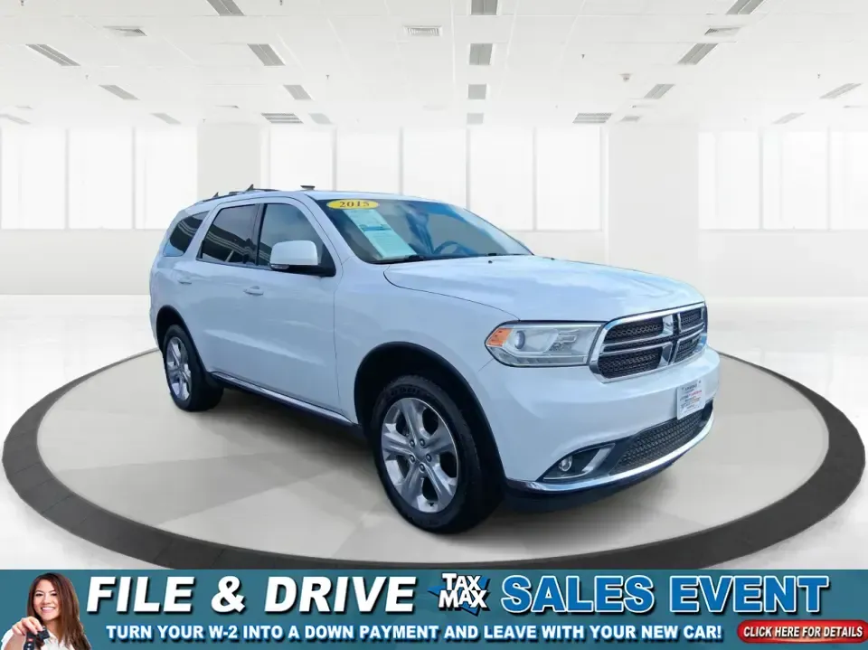 2015 Dodge Durango Limited (1C4RDJDG8FC) with an 3.6L V6 DOHC 24V engine, 8-Speed Automatic transmission, located at 1951 S Dayton Lakeview Rd., New Carlisle, OH, 45344, (937) 908-9800, 39.890999, -84.050255 - Pack up the kids, load the cooler, and point the nose toward a weekend getaway-this 2015 Dodge Durango Limited is the kind of SUV that makes everyday life in West Central Ohio easier, from school drop-offs to road trips and everything in between. With confident 4WD/AWD capability, three-row flexibil - Photo#0