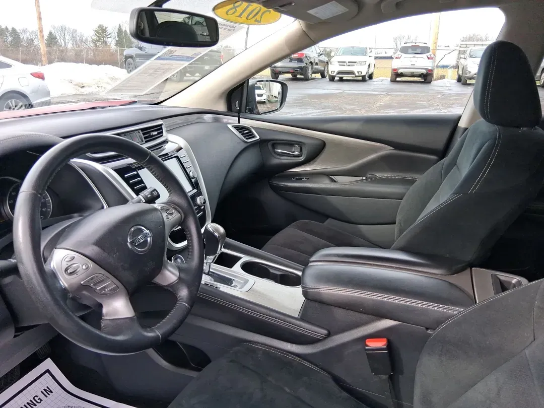 2018 Nissan Murano SV (5N1AZ2MH5JN) with an 3.5L V-6 DOHC engine, CVT transmission, located at 1184 Kauffman Ave, Fairborn, OH, 45324, (937) 908-9800, 39.807072, -84.030914 - Road trips to Yellow Springs, daily commutes down I675, or weekend errands between Wright-Patt and Fairfield Commons-this 2018 Nissan Murano SV is the kind of comfortable, confidence-inspiring SUV that fits real life in Fairborn. With its bold Cayenne Red Metallic finish, roomy cabin, and smart tech - Photo#9